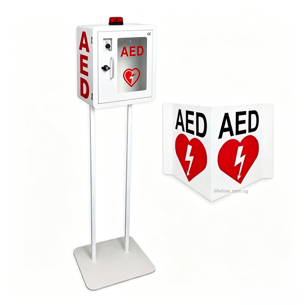 AED Alarm Enclosure with Hanging Floor Stand