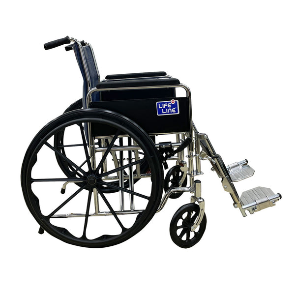 Chrome Elevating Wheelchair with Safety Belt