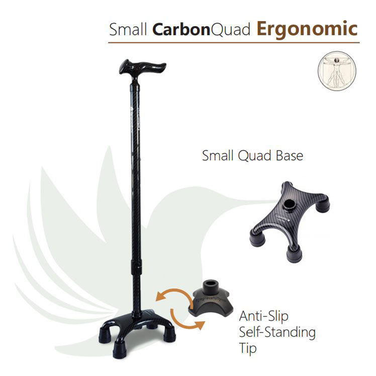 SMART Walking Stick with Small Carbon Quad