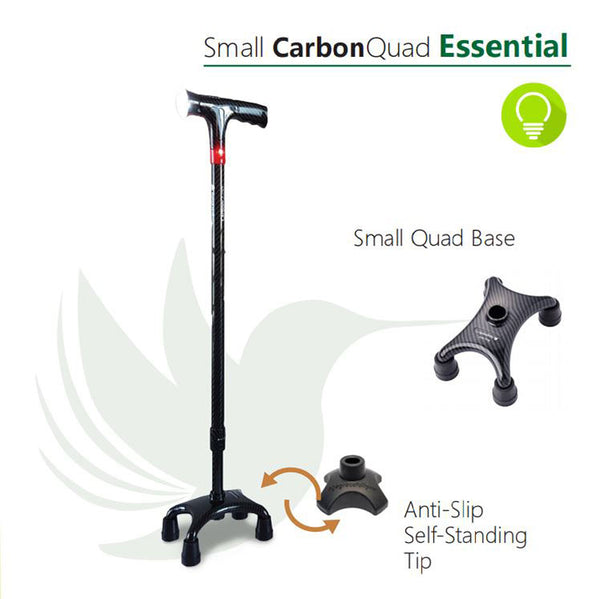SMART Walking Stick with Small Carbon Quad
