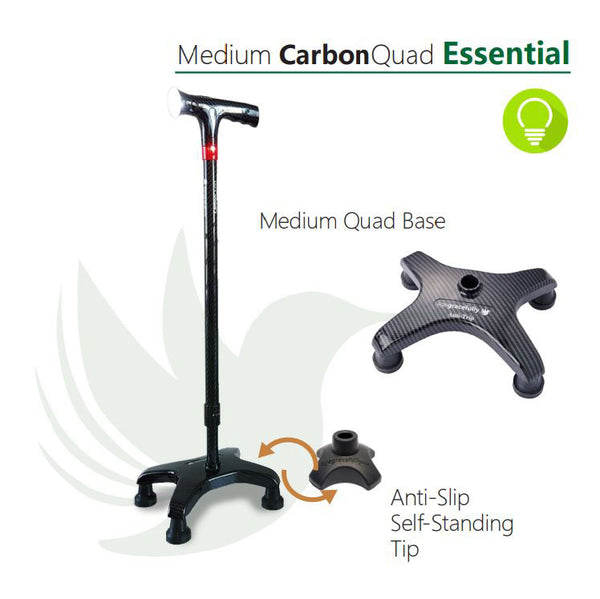 SMART Walking Stick with Medium Carbon Quad