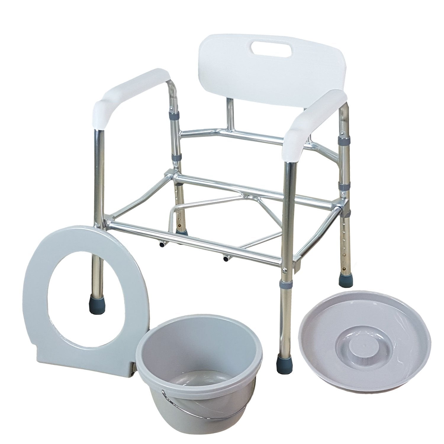 Aluminium Foldable Height Adjustable Stationary Commode – Lifeline ...