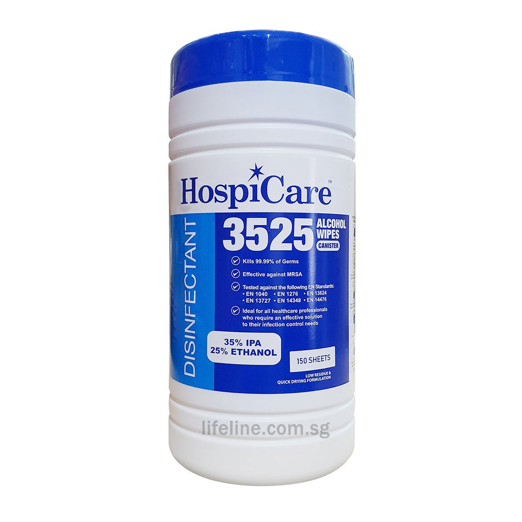 HospiCare 3525 Alcohol Wipes Canister - Lifeline Corporation