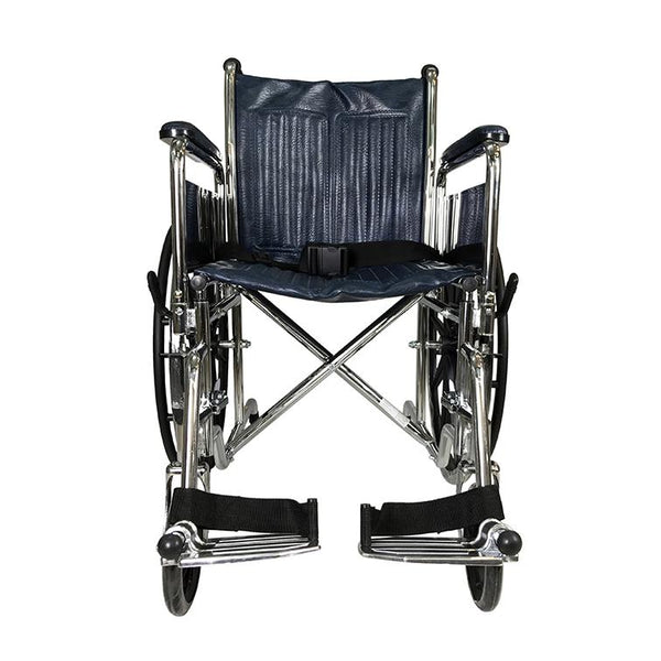 Chrome Detachable Wheelchair with Safety Belt - Lifeline Corporation