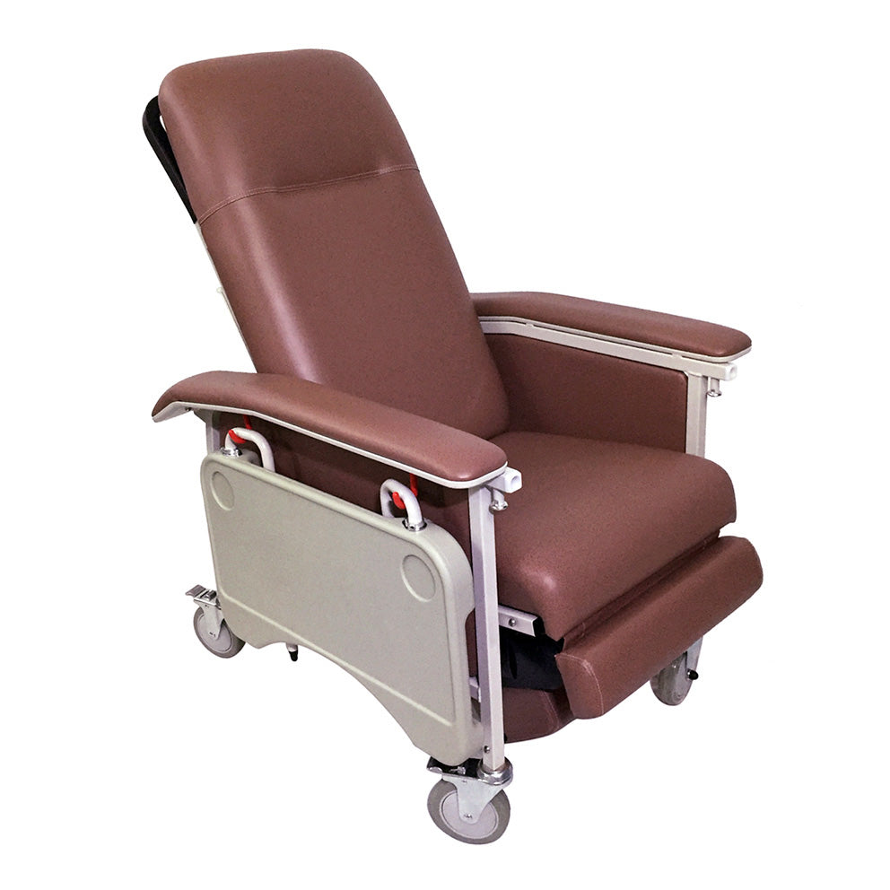 Manual Mobile Recliner Geriatric Chair with Tray