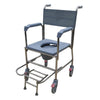 Stainless Steel Commode with Plastic Fork & PVC Seat Cushion - Lifeline Corporation