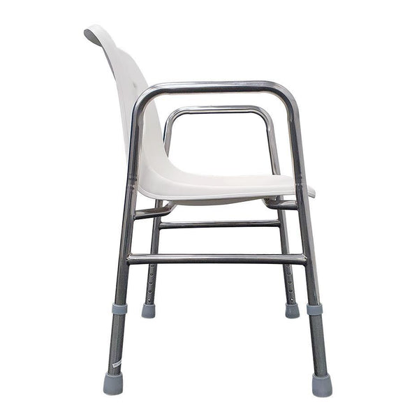 Stainless Steel Height Adjustable Stationary Shower Chair - Lifeline Corporation