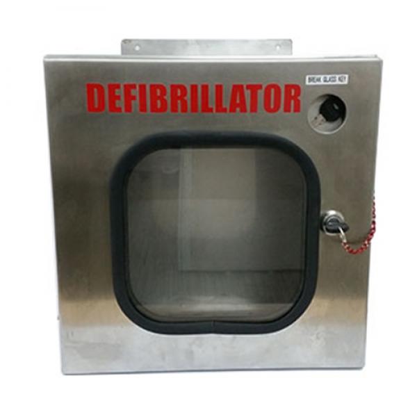AED Wall Mount Enclosure Stainless Steel (Weather resistant) - Lifeline Corporation