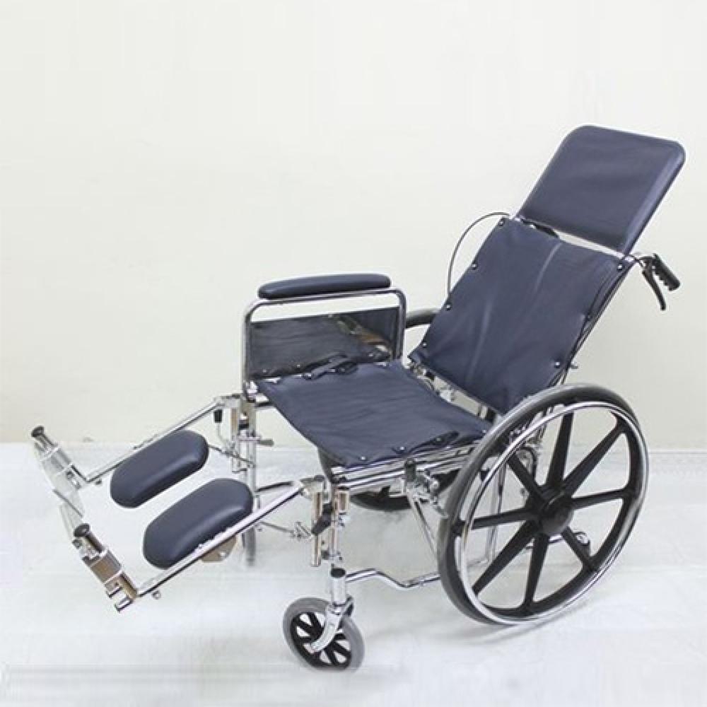Chrome Recliner Wheelchair with Anti Tipper with Safety Belt - Lifeline Corporation