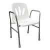 Stainless Steel Height Adjustable Stationary Shower Chair - Lifeline Corporation
